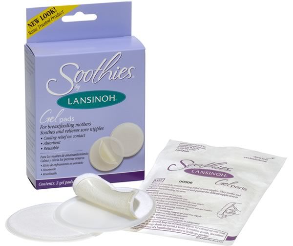 Lansinoh Soothies Cooling Gel Pads, 2 Count, Breastfeeding Essentials,  Provides Cooling Relief for Sore Nipples
